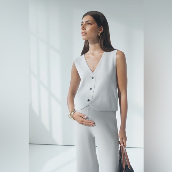 Legoe Celeste Wide Leg Maternity Pant Stone Grey 0 (AUS) 4-6 (US) - Picture 7 of 10